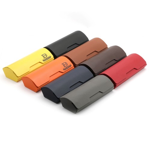 Geo Deri Kaplı Çelik Gözlük Kutusu