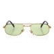 Vintage Turkish Handmade Gold Plated Unisex Style Sunglasses / Soft Green Lens