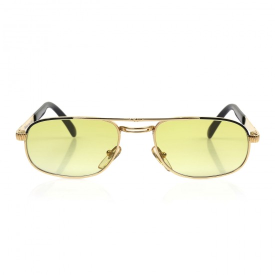 Vintage Turkish Handmade Gold Plated Unisex Style Sunglasses / Soft Yellow Lens