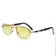 Vintage Turkish Handmade Gold Plated Unisex Style Sunglasses / Soft Yellow Lens