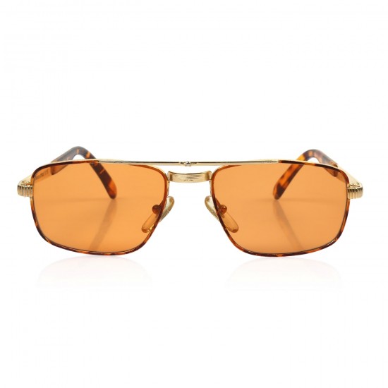 Vintage Turkish Handmade Gold Plated Unisex Style Sunglasses / Orange Lens