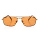 Vintage Turkish Handmade Gold Plated Unisex Style Sunglasses / Orange Lens