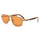 Vintage Turkish Handmade Gold Plated Unisex Style Sunglasses / Orange Lens