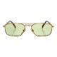 Vintage Turkish Handmade Gold Plated Unisex Style Sunglasses / Soft Green Lens