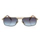 Vintage Turkish Handmade Gold Plated Unisex Style Sunglasses / Smoke & Blue Lens