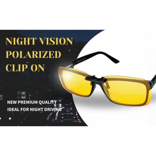 Fixed Latch Antifar Yellow Color Polarized Night Vision Glasses Clip